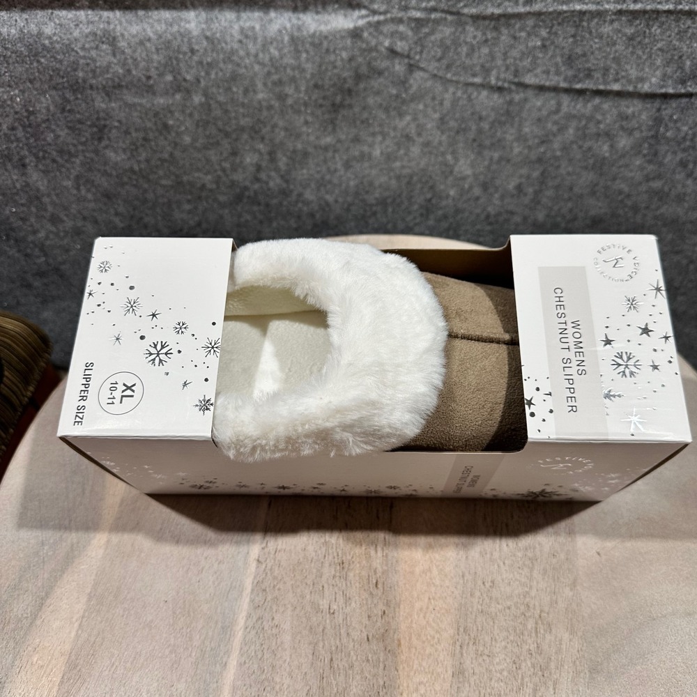 New Festive Voice Womens Chestnut Slippers Size 11-12 Extra Large